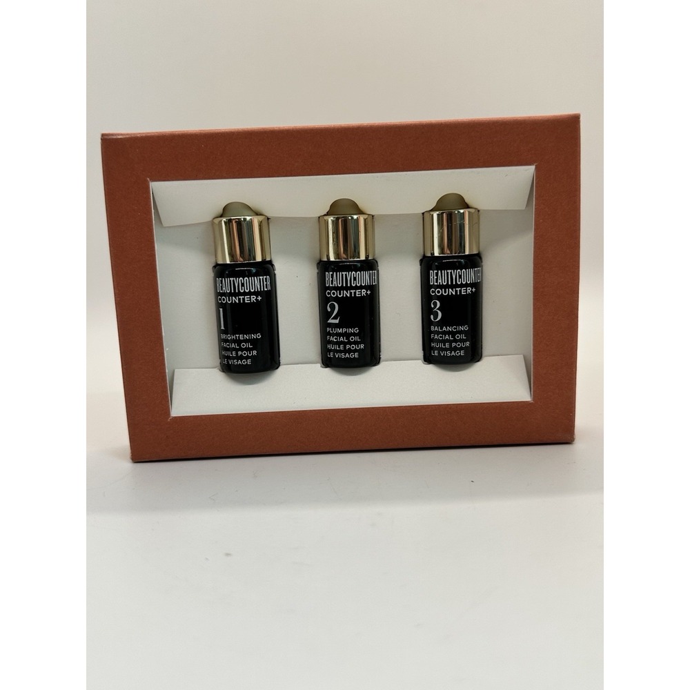 NIB Beautycounter Glow & Go Mini Oils 3 pc Set 5 ml / 0.17 oz Each Glowing Skin